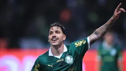 Mauricio, jogador do Palmeiras comemora seu gol durante partida contra o Guarani, no Brinco de Ouro da Princesa, em Campinas pelo campeonato Paulista 2025.