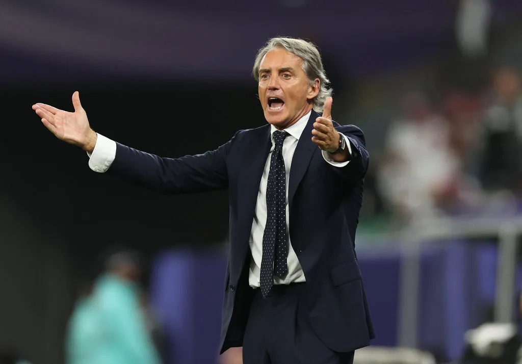 AL RAYYAN, QATAR – JANUARY 30: Roberto Mancini, Head Coach of Saudi Arabia reacts during the AFC Asian Cup Round of 16 match between Saudi Arabia and South Korea at Education City Stadium on January 30, 2024 in Al Rayyan, Qatar. (Photo by Robert Cianflone/Getty Images)