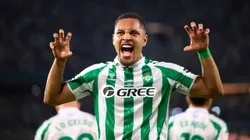 Vitor Roque comemorando gol pelo Betis. É a mais nova contratação do Palmeiras para 2025