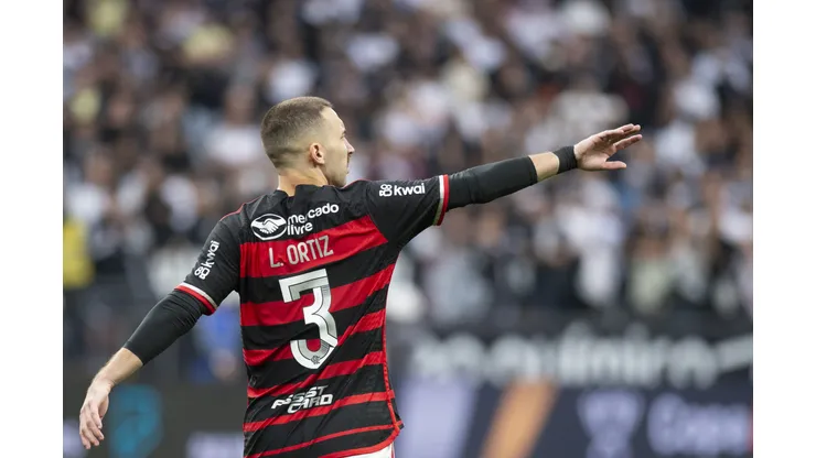Leo Ortiz jogador do Flamengo durante partida contra o Corinthians no estádio Arena Corinthians pelo campeonato Copa Do Brasil 2024. Foto: Anderson Romão/AGIF