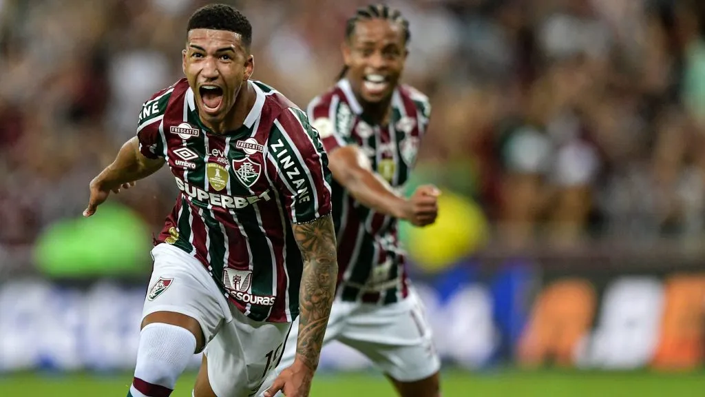 Kauã Elias comemorando um gol pelo Brasileirão 2024