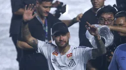 SP - SANTOS - 31/01/2025 - SANTOS, APRESENTACAO NEYMAR - Neymar durante sua apresentacao oficial como jogador do Santos em coletiva de imprensa realizada na Vila Belmiro. Foto: Reinaldo Campos/AGIF