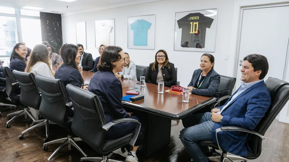 Comitê da Fifa se reúne com o ministro André Fufuca. Foto: Mariana Raphael/MEsp