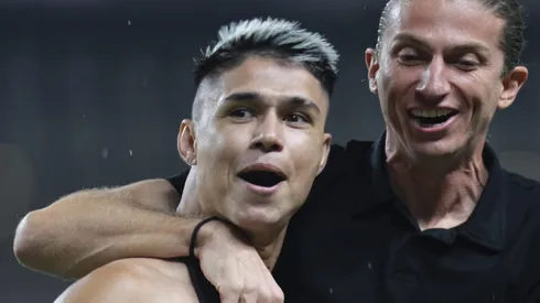 PA - BELEM - 02/02/2025 - SUPERCOPA 2025, FLAMENGO X BOTAFOGO - Luis Araújo jogador do Flamengo comemora seu gol durante partida contra o Botafogo no estadio Mangueirao pelo campeonato Supercopa 2025. Foto: Fernando Torres/AGIF