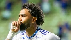 MG - BELO HORIZONTE - 30/01/2025 - MINEIRO 2025, ITABIRITO X CRUZEIRO - Gabigol jogador do Cruzeiro comemora seu gol durante partida contra o Itabirito no estadio Independencia pelo campeonato Mineiro 2025.