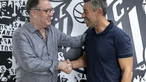 Teixeira e Caixinha juntos - Foto: Bruno Vaz/Santos FC.
