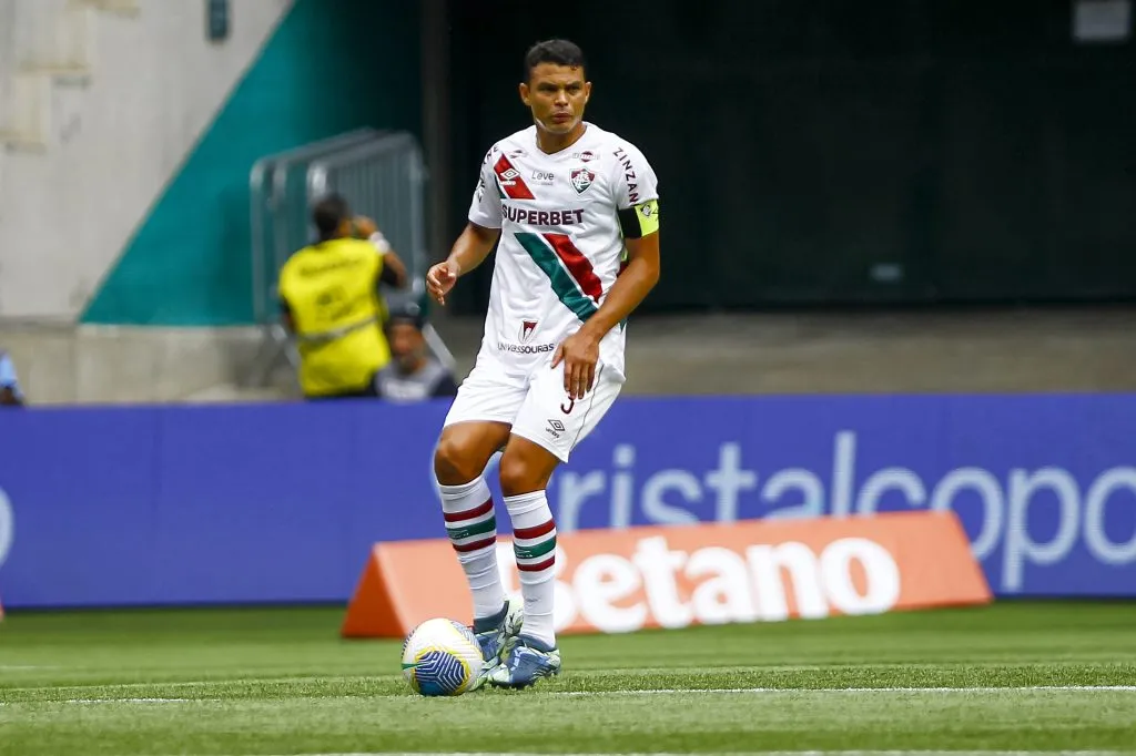 Thiago Silva jogador do Fluminense durante partida contra o Palmeiras no estadio Arena Allianz Parque pelo campeonato Brasileiro A 2024. Foto: Marco Miatelo/AGIF