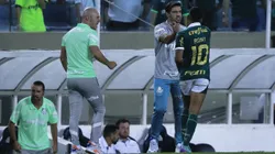 SP - BARUERI - 08/02/2024 - PAULISTA 2024, PALMEIRAS X ITUANO - Rony jogador do Palmeiras comemora seu gol com Abel Ferreira tecnico da sua equipe durante partida contra o Ituano no estadio Arena Barueri pelo campeonato Paulista 2024. Foto: Ettore Chiereguini/AGIF