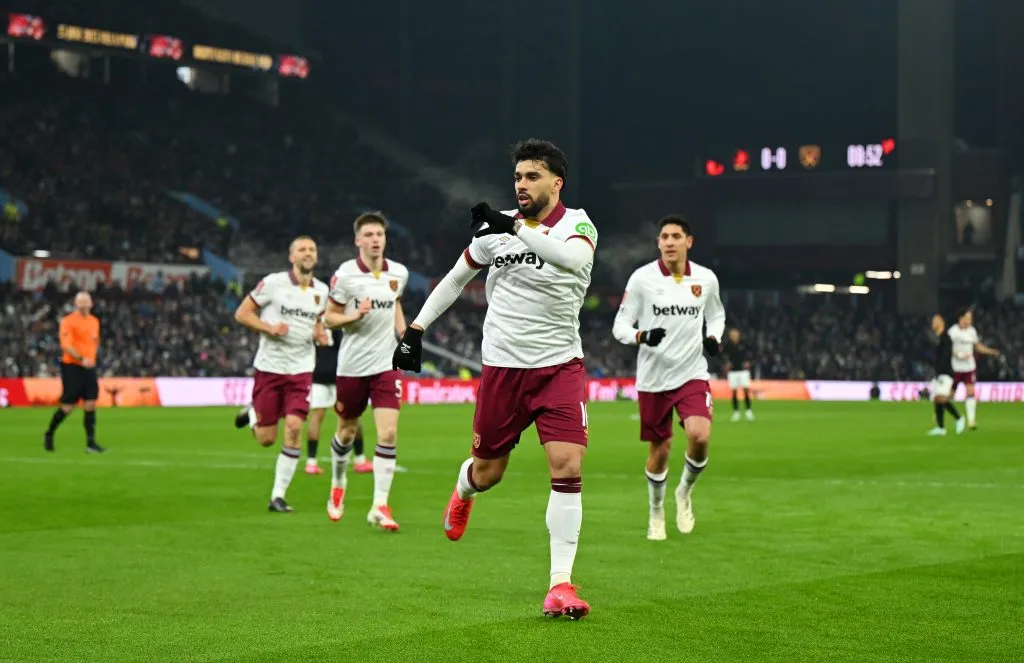 Paquetá comemora gol diante do Aston Villa. Photo by Shaun Botterill/Getty Images