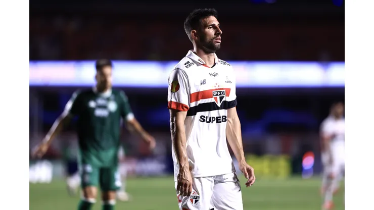 Calleri jogador do São Paulo durante partida contra o Guarani no estádio Morumbi pelo campeonato Paulista 2025. Foto: Marcello Zambrana/AGIF