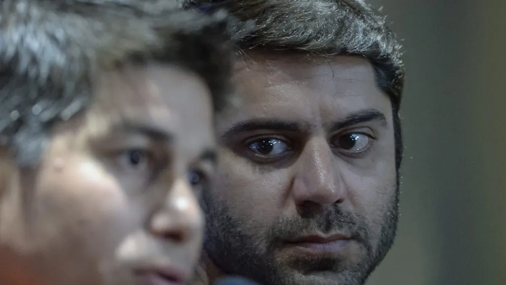 RJ – Rio de Janeiro – 13/01/2017 – O medico Marcio Tannure ao lado de Conca durante apresentacao oficial do jogador no Flamengo realizada no CT Ninho do Urubu. Foto: Fernando Soutello/AGIF