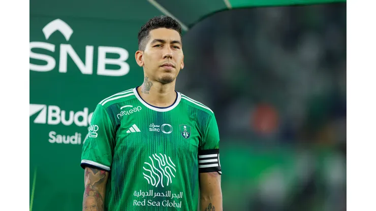 JEDDAH, SAUDI ARABIA - OCTOBER 31: Roberto Firmino of Al Ahli prior King of Champions Cup between Al Ahli and Abha at Prince Abdullah Al Faisal Stadium on October 31, 2023 in Jeddah, Saudi Arabia. (Photo by Yasser Bakhsh/Getty Images)