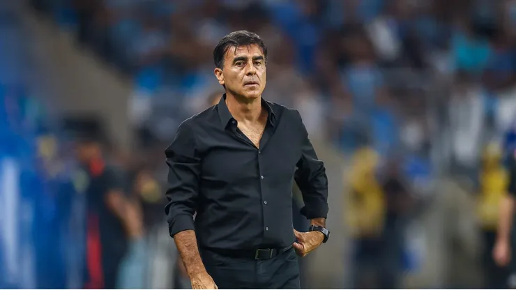 Quinteros durante o Gre-Nal 444. Foto: Lucas Uebel/Grêmio.