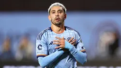 Santiago Rodríguez durante partida entre New York City FC e Cincinnati, pela MLS, em 2024. Foto: Luke Hales