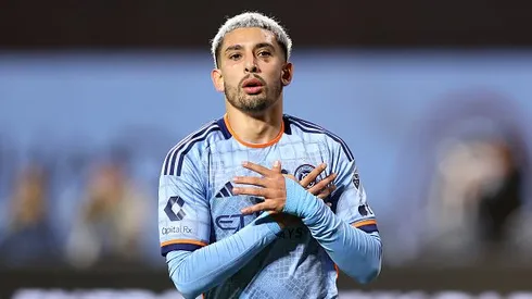 Santiago Rodríguez durante partida entre New York City FC e Cincinnati, pela MLS, em 2024. Foto: Luke Hales