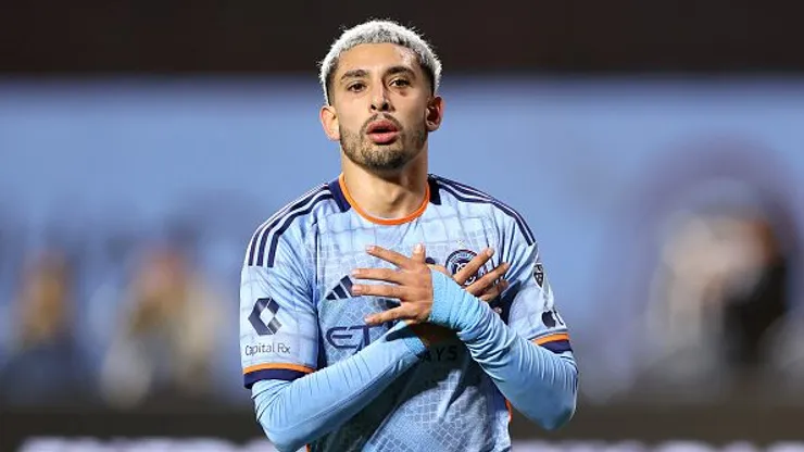 Santiago Rodríguez durante partida entre New York City FC e Cincinnati, pela MLS, em 2024. Foto: Luke Hales