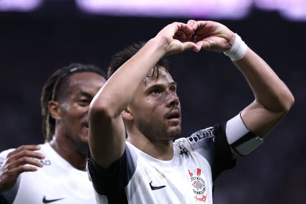 SP – SAO PAULO – 09/02/2025 – PAULISTA 2025, CORINTHIANS X SAO BERNARDO – Romero jogador do Corinthians comemora seu gol durante partida contra o Sao Bernardo no estadio Arena Corinthians pelo campeonato Paulista 2025. Foto: Marcello Zambrana/AGIF