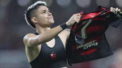 Luis Araújo comemora seu gol em Flamengo x Botafogo pela Supercopa do Brasil. Foto: Fernando Torres / AGIF