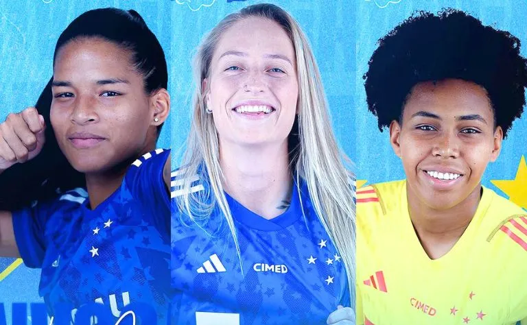 Marília, Isa e Camila são as representantes do Cruzeiro na Seleção Brasileira e prometem surpreender. Foto: Divulgação/Cruzeiro
