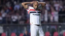 Lucas Moura jogador do São Paulo durante partida contra o Mirassol no estádio Morumbi pelo campeonato Paulista 2025. Foto: Marcello Zambrana/AGIF
