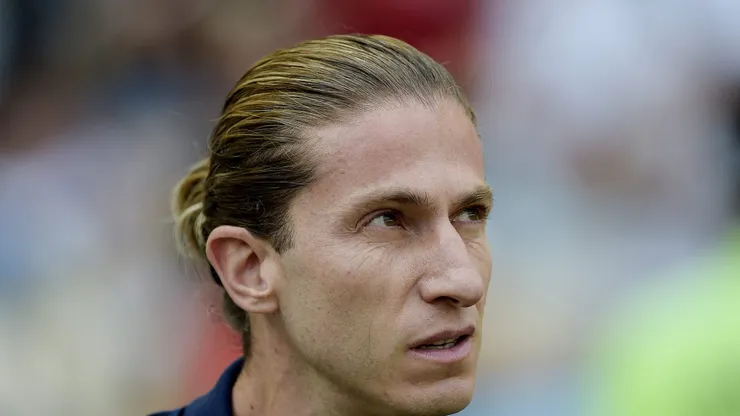 Filipe Luís durante jogo do Fla contra o Fluminense.