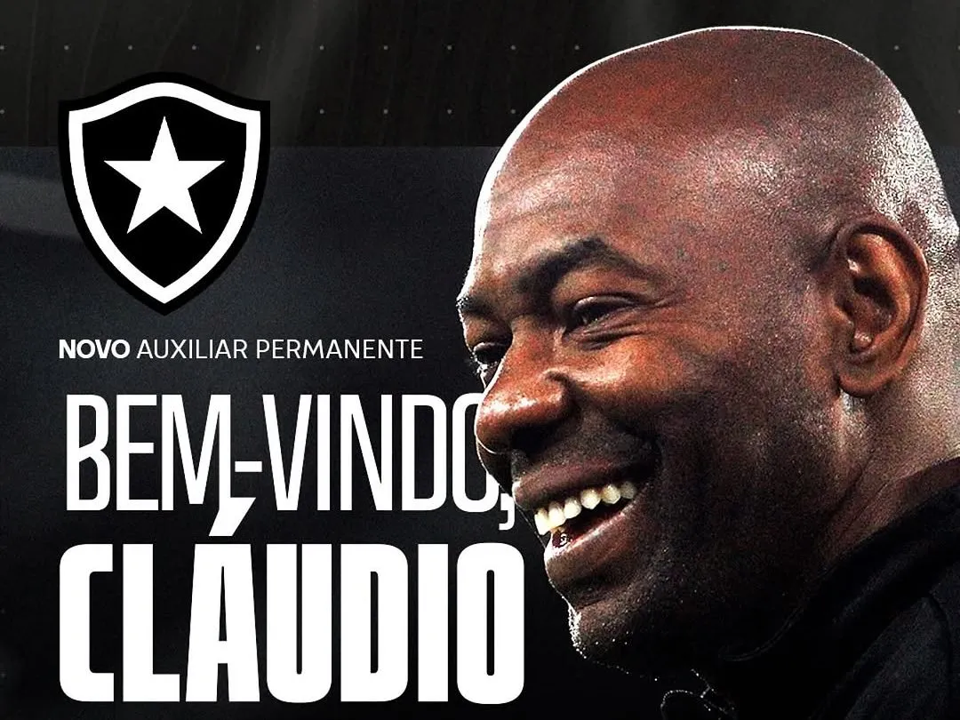 Claudio Caçapa é anunciado como técnico permanente e já deve liderar a equipe principal no próximo jogo do Botafogo: Foto: Divulgação/Botafogo