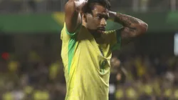 Lucas Paqueta jogador do Brasil lamenta durante partida contra o Equador no estadio Couto Pereira pelo campeonato Eliminatorias Copa Do Mundo 2026. Foto: Gabriel Machado/AGIF