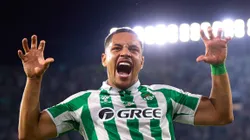 SEVILLE, SPAIN - SEPTEMBER 13: Vitor Roque of Real Betis celebrates after scoring the teams second goal during the LaLiga match between Real Betis Balompie and CD Leganes at Estadio Benito Villamarin on September 13, 2024 in Seville, Spain. (Photo by Fran Santiago/Getty Images)