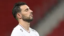 Jonathan Calleri, em São Paulo x Velo Clube, no Mané Garrincha, em Brasília, pelo Paulistão 2025. Foto: Mateus Bonomi / AGIF