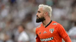 Jandrei goleiro do São Paulo durante partida contra o Botafogo no estádio Engenhão pelo campeonato Brasileiro A 2024. Foto: Thiago Ribeiro/AGIF