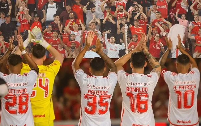 Torcida colorada comemora vitória com jogadores do Inter. Foto: Divulgação/Internacional
