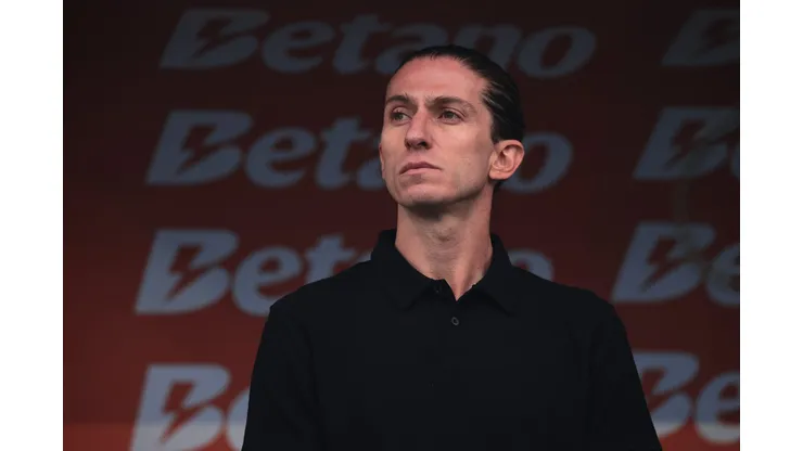 Filipe Luís técnico do Flamengo durante partida contra o Corinthians no estádio Arena Corinthians pelo campeonato Copa Do Brasil 2024. Foto: Ettore Chiereguini/AGIF