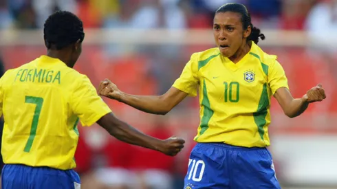 Marta e Formiga em 2003 (Ben Radford/Getty Images)