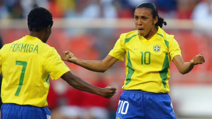 Marta e Formiga em 2003 (Ben Radford/Getty Images)