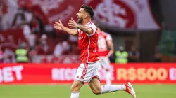 Bruno Henrique jogador do Internacional comemora seu gol durante partida contra o Fluminense no estádio Beira-Rio pelo campeonato Brasileiro A 2024.