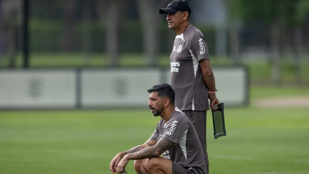 Ramón e Emiliano Díaz em treino