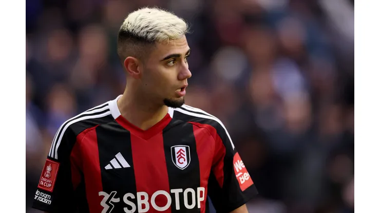 WIGAN, ENGLAND - FEBRUARY 08: Andreas Pereira of Fulham during the Emirates FA Cup Fourth Round match between Wigan Athletic and Fulham at Brick Community Stadium on February 08, 2025 in Wigan, England. (Photo by Carl Recine/Getty Images)