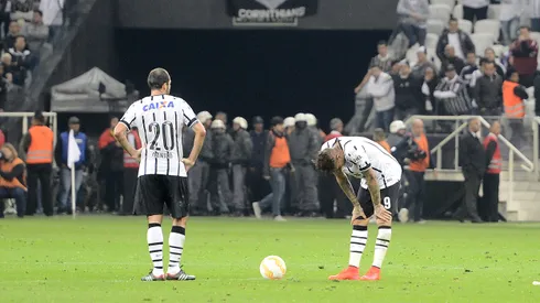 Guerrero, ex-Corinthians, durante partida contra o Guarani-PAR pela Copa Libertadores 2015 na Arena Corinthians. Foto: Mauro Horita / AGIF