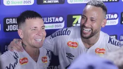 Neymar e Soteldo após partida do Campeonato Paulista/ Foto: Reinaldo Campos/AGIF
