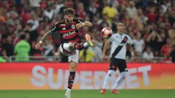Léo Pereira jogador do Flamengo durante partida contra o Vasco no estádio Maracanã pelo campeonato Carioca 2025. Foto: Thiago Ribeiro/AGIF