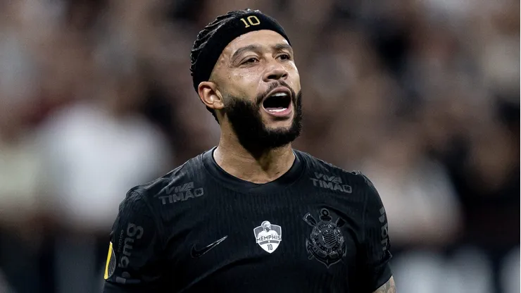 Memphis Depay durante partida entre Corinthians e Santos, na Neo Química Arena, pelo Paulistão. Foto: Rodrigo Coca/Ag. Corinthians