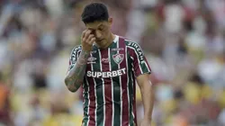 German Cano jogador do Fluminense lamenta durante partida contra o Flamengo no estádio Maracanã pelo campeonato Carioca 2025.