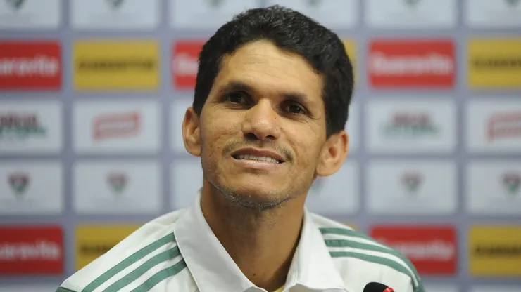 Magno Alves, durante coletiva de imprensa do Fluminense no CT Laranjeiras.