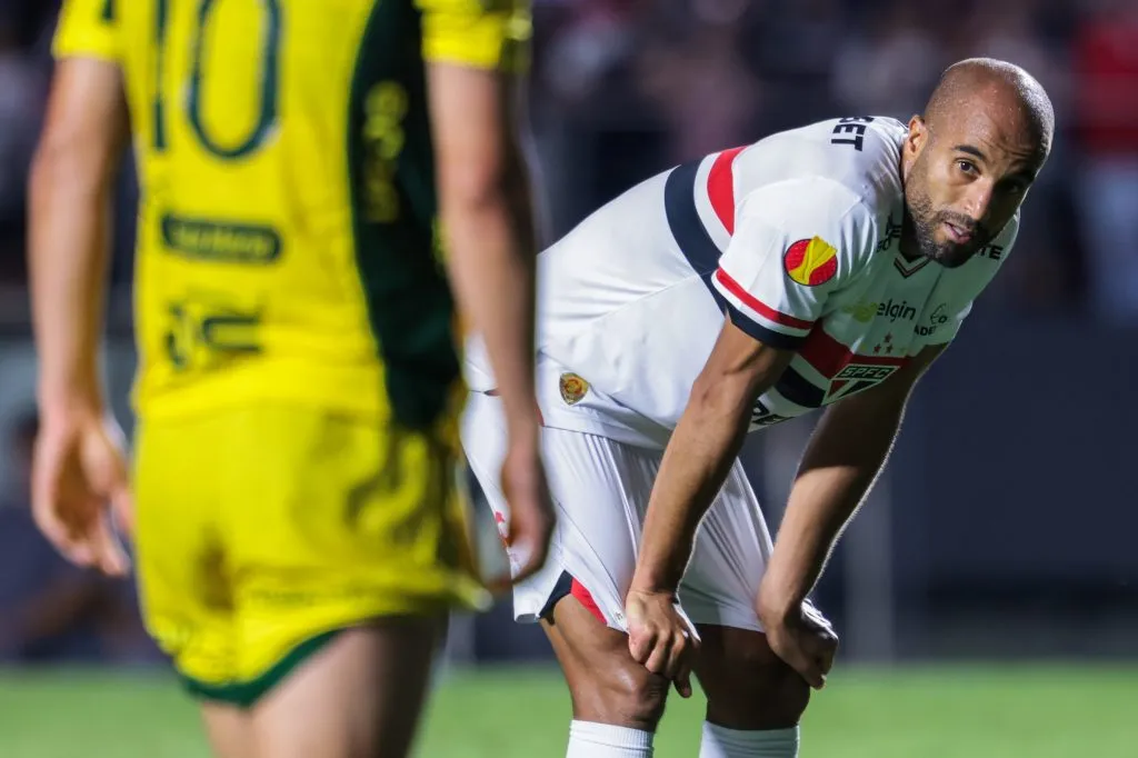SP – SAO PAULO – 05/02/2025 – PAULISTA 2025, SAO PAULO X MIRASSOL – Lucas Moura jogador do Sao Paulo durante partida contra o Mirassol no estadio Morumbi pelo campeonato Paulista 2025. Foto: Marcello Zambrana/AGIF