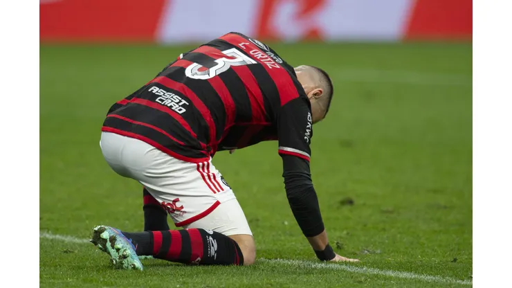 Leo Ortiz jogador do Flamengo durante partida contra o Corinthians no estádio Arena Corinthians pelo campeonato Copa Do Brasil 2024. Foto: Anderson Romão/AGIF