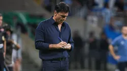 Gustavo Quinteros técnico do Grêmio durante partida contra o Pelotas no estádio Arena do Grêmio pelo campeonato Gaúcho 2025.