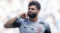 Yuri Alberto, jogador do Corinthians, comemora seu gol durante partida contra o Gremio no estadio Arena do Gremio pelo campeonato Brasileiro A 2024. Foto: Liamara Polli/AGIF