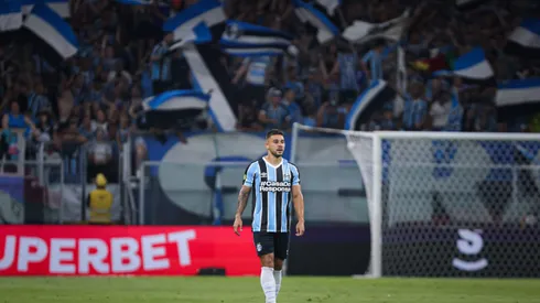 RS - PORTO ALEGRE - 08/02/2025 - GAUCHO 2025, GREMIO X INTERNACIONAL - Joao Pedro jogador do Gremio durante partida contra o Internacional no estadio Arena do Gremio pelo campeonato Gaucho 2025. Foto: Maxi Franzoi/AGIF