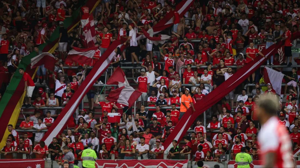 Torcida do Internacional durante partida contra Avenida no estádio Beira-Rio pelo campeonato Gaúcho 2025. Foto: Maxi Franzoi/AGIF