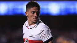 Pablo Maia, do São Paulo, durante partida contra o Novorizontino no Morumbi pelo Campeonato Paulista 2024. Foto: Ettore Chiereguini / AGIF